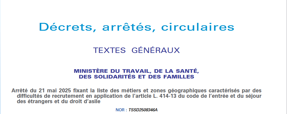 liste des métiers en tension 2025